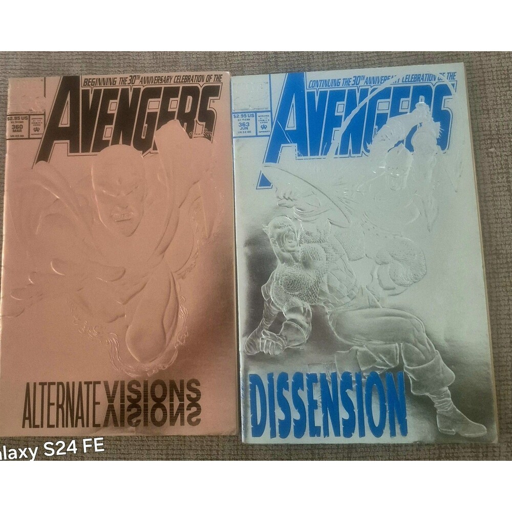 Marvel Avengers #360 & #363 30th Anniversary Foil Cover Comics 1993 Lot of 2